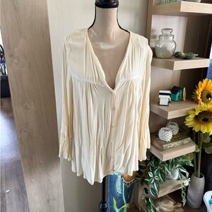 Cream Button-Down Top